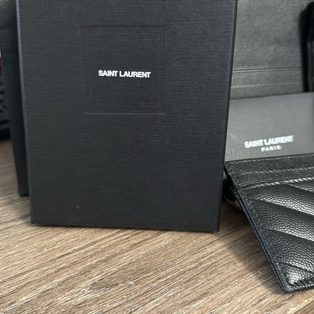 YSL Cassandre Matelasse Card Case in Grain De Poudre Embossed Leather - Picture 12 of 14